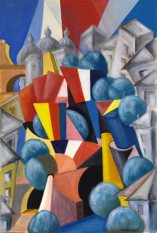 El paisaje de la ciudad, 1913/1914, Alexandra Exter, Moscú, Galería Tretyakov.