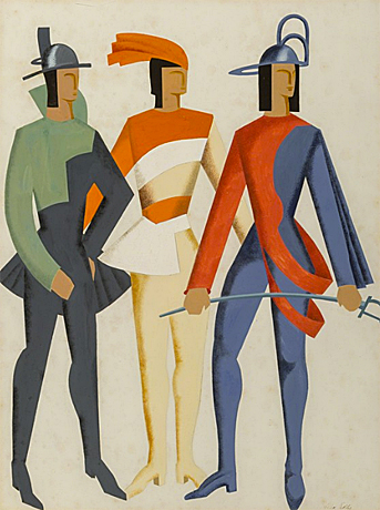 Trois Hommes - Don Juan, 1929, Alexandra Exter, Collection privée.