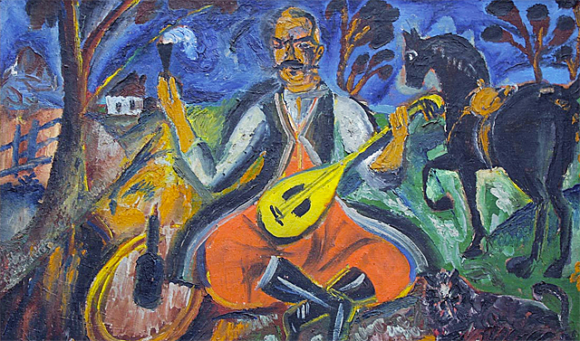 Mon aïeul, le cosaque, vers 1908, David Burliuk, Moscou, Galerie Tretiakov.