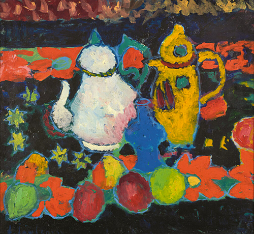 Naturaleza muerta con teteras amarilla y blanca, 1908, Alexej von Jawlensky, Berna, Zentrum Paul Klee.