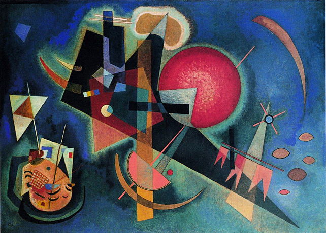 En bleu, 1925, Wassily Kandinsky, Düsseldorf : Kunstamlung Nordrhein-Westfalen.