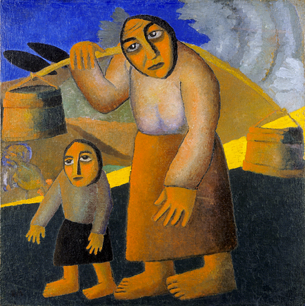 Mujer con cubos y niño, 1910-1911, Kasimir Malevitch, Amsterdam, Stedelijk Museum.