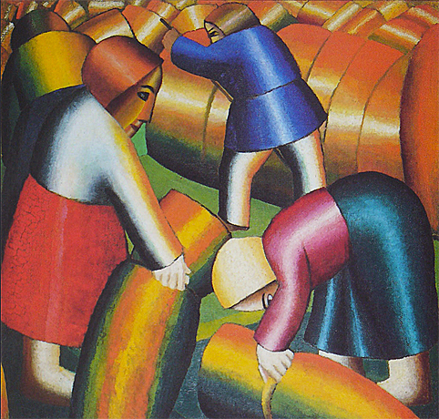 Récolte du seigle, 1912, Kasimir Malevitch, Amsterdam, Stedelijk Museum.