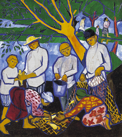 Pêche, 1909, Natalia Gontcharova, Madrid, Museo Thyssen Bornemisza.