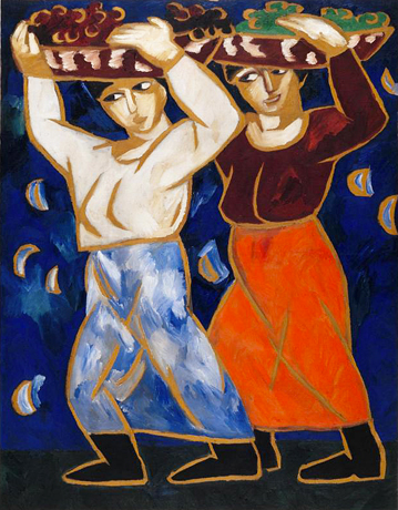 Les Porteuses, 1911, Natalia Goncharova, París, Centro Pompidou.