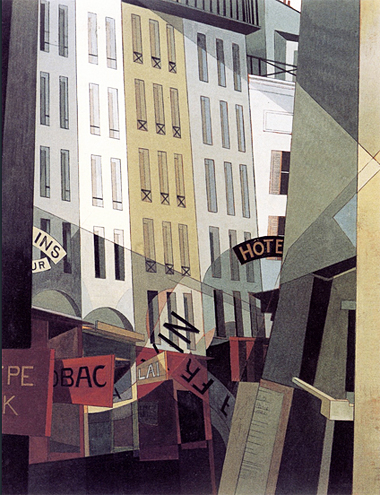 Rue du Singe Qui Pêche, 1921, Charles Demuth, Colección privada.