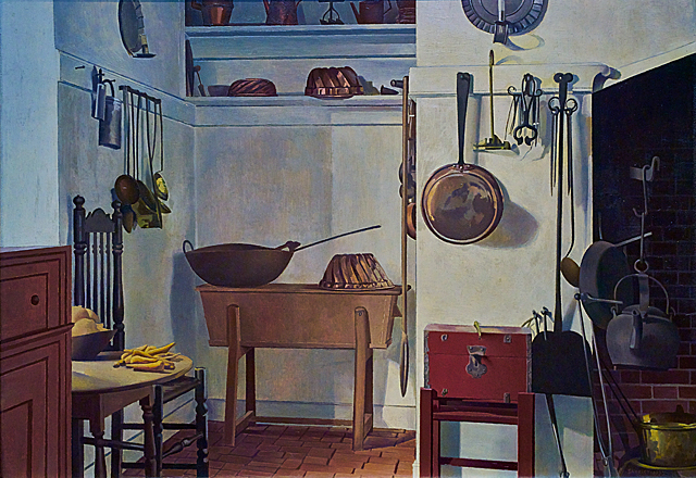 Cocina (Kitchen, Williamsburg), 1937, Charles Sheeler, San Francisco, The Fine Arts Museum.