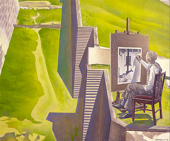 El artista observa la naturaleza (The Artist Looks at Nature), 1943, Charles Sheeler, Chicago, The Art Institute.