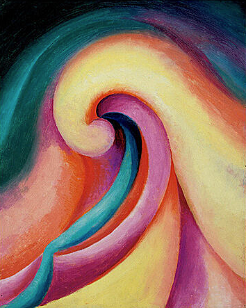 Georgia O'Keeffe, Música - rosa y azul II (Pink and Blue II), 1919, Nueva York, Whitney Museum of American Art.