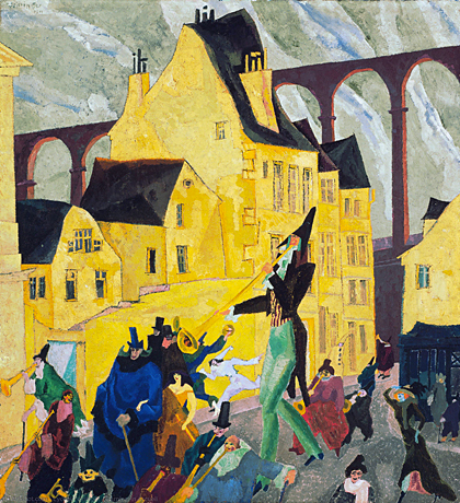 Lyonel Feininger. Carnaval en Arcueil, 1911, Chicago The Art Institute.
