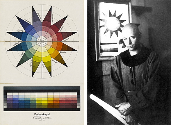 Esfera cromática, 1921; Johannes Itten con el "traje Bauhaus".