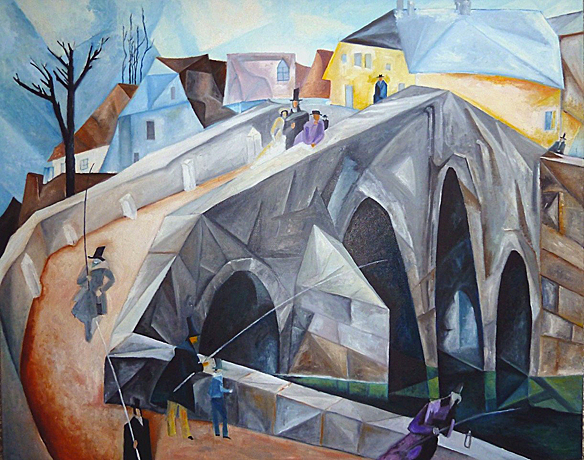 Lyonel Feininger. Brücke 0 (Pont 0), 1912, Collection privée.