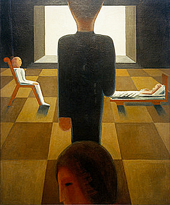 Oskar Schlemmer, Salle de repos, 1925, Stuttgart, Staatsgalerie.