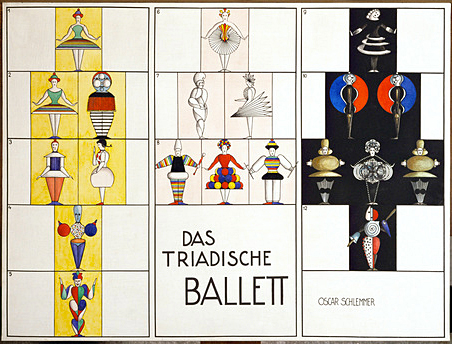 Oskar Schlemmer. Plano de figuras del Ballet Triádico, 1924-1926, Stuttgart, Staatsgalerie.