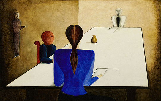 Oskar Schlemmer, Groupe à la table, 1923, Collection privée.