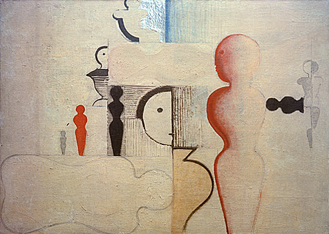 Oskar Schlemmer. Plano con figuras, 1919, Stuttgart, Staatsgalerie.