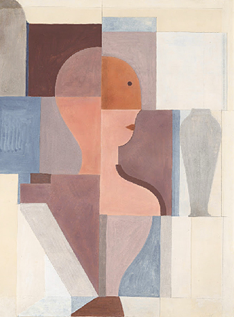 Dividir la mitad de la figura hacia la derecha, 1923, Oskar Schlemmer, Bauhaus Dessau Fondation.
