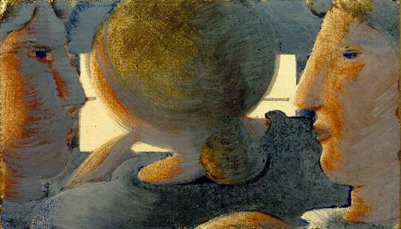 Oskar Schlemmer, Trois têtes devant la fenêtre, 1935, Collection privée.