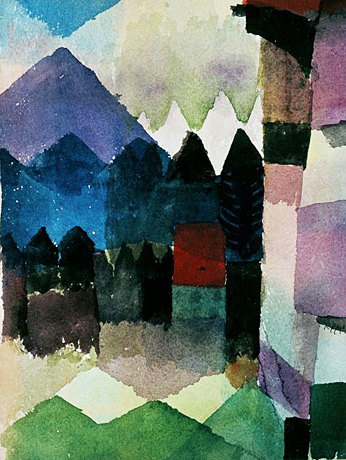 Paul Klee. Foehn dans le jardin de Marc, 1915, Munich, Galerie Lenbachhaus.