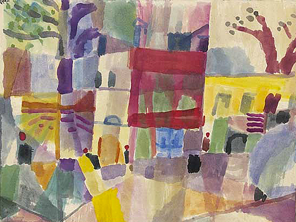 Paul Klee. Casas rojas y amarillas en Túnez, 1914, Berna, Kuntsmuseum Bern, Fundación Paul Klee.