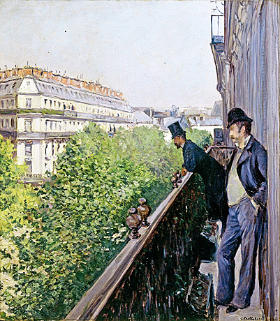 Balcón, Boulevard Haussmann, 1880, Gustave Caillebotte