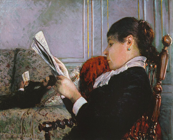 Mujer leyendo, 1880, Gustave Caillebotte