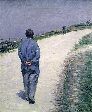 El père Magloire camino de Saint-Clair en Étretat, 1884, Gustave Caillebotte