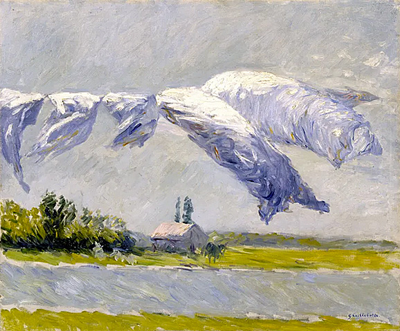 Linge séchant, Petit Gennevilliers, 1888, Gustave Caillebotte