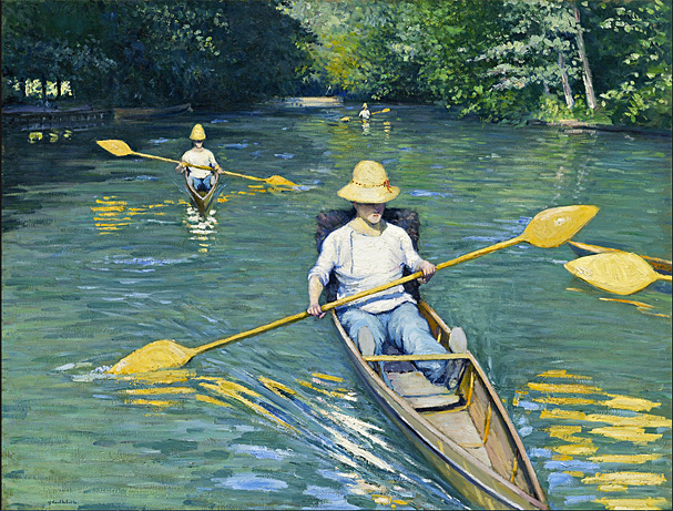 Périssoires sur l’Yerres, 1877, Gustave Caillebotte