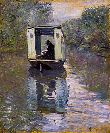 Le bateau-atelier sur la Seine, 1875, Claude Monet