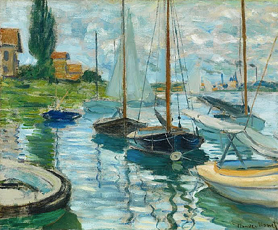 Voiliers sur la Seine au Petit Gennevilliers, 1874, Claude Monet