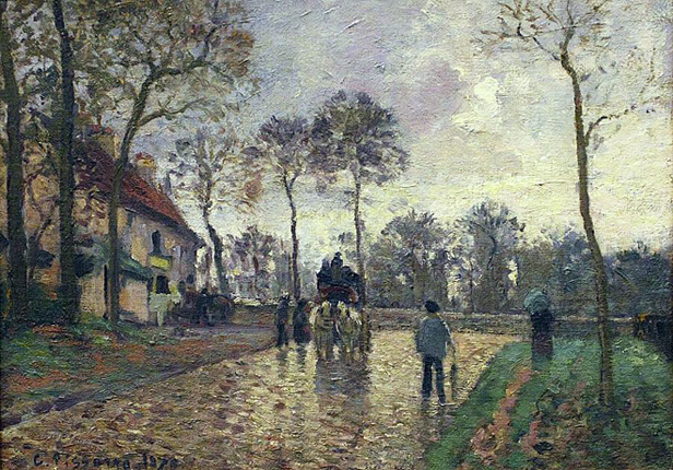 La Diligence de Louveciennes,1870, Camille Pissarro