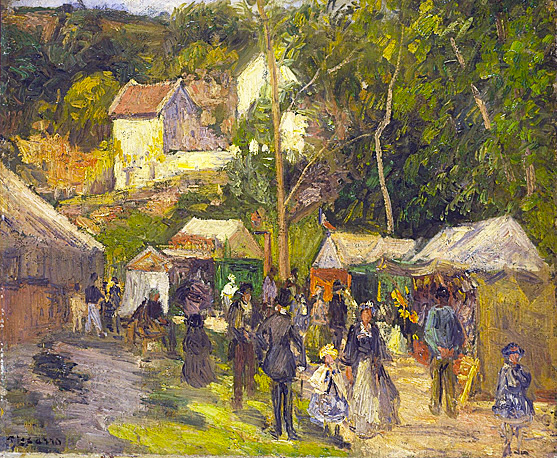 Festival en el Hermitage, 1876-78, Camille Pissarro