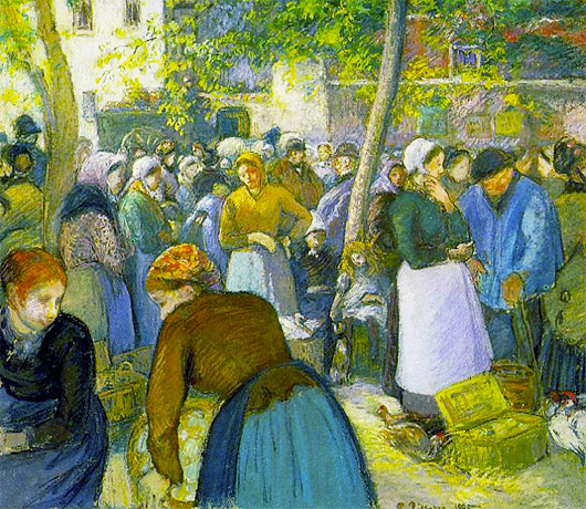 Mercado de aves, 1885, Camille Pissarro