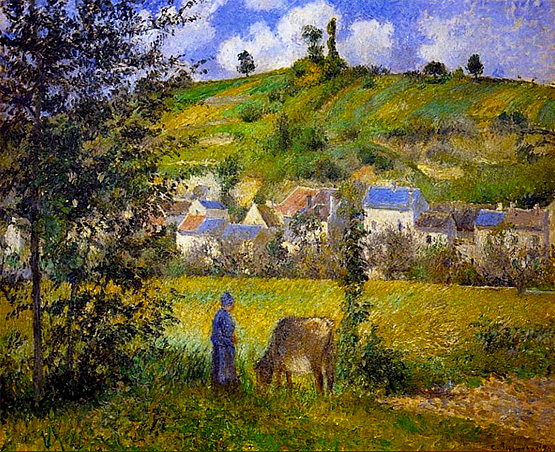 Paysage à Chaponval, 1880, Camille Pissarro