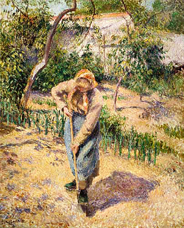 Campesina trabajando, 1880-1882, Camille Pissarro