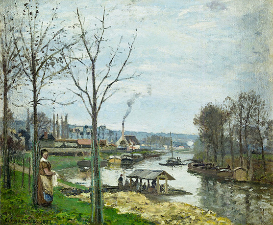 El Sena en Port-Marly, el lavadero, 1872, Camille Pissarro