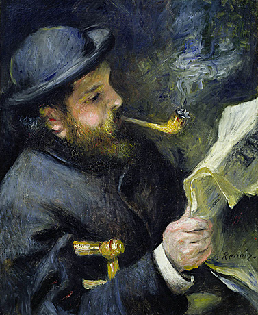 Portrait de Monet lisant, 1872, Pierre Auguste Renoir