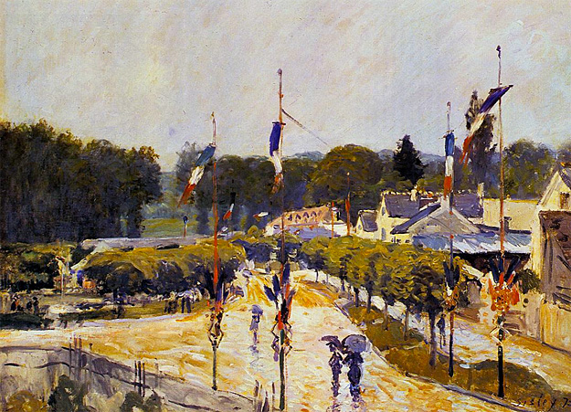 Alfred Sisley, Fiesta del 14 de Julio en Marly, 1875