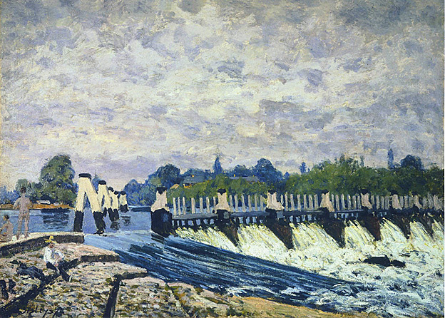 Alfred Sisley, L’écluse de Molesey. Hampton Court, 1874, Édimbourg, National Galleries of Scotland