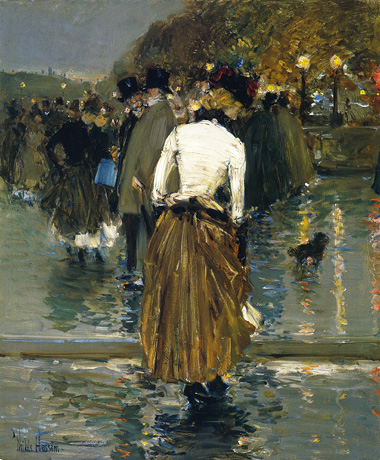 Promenade au couché du soleil, Paris, 1888-1889, Childe Hassam