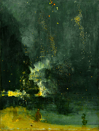 Nocturno en negro y oro: La caída de los fuegos artificiales, ca. 1874, James McNeill Whistler