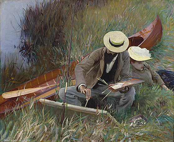 Paul Helleu pintando con su mujer, 1889, John Singer Sargent