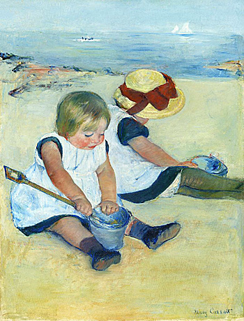 Niñas jugando en la playa, 1884, Mary Cassatt, Washington, National Gallery