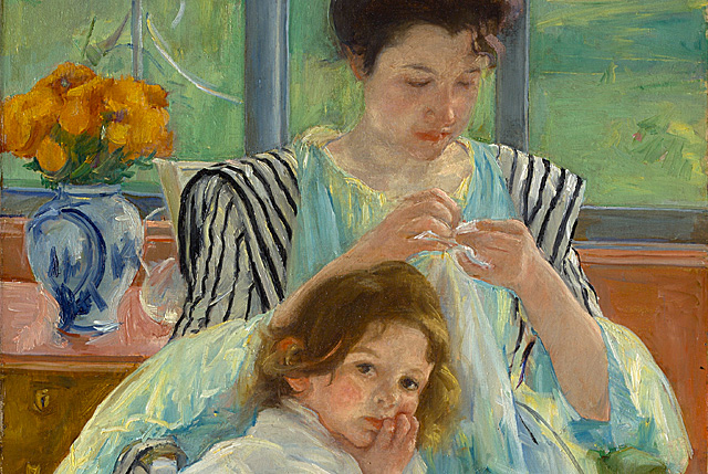 Joven madre cosiendo, 1900, Mary Cassatt, Nueva York, Metropolitan Museum of Art.