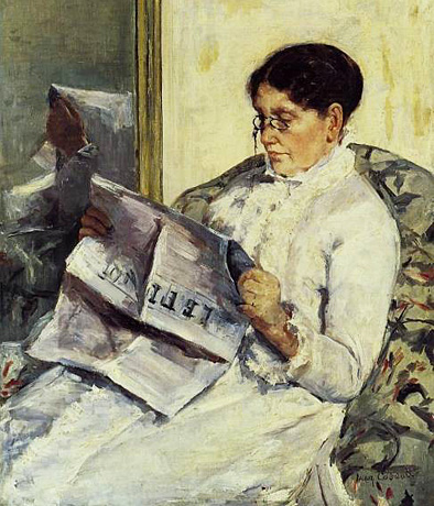 Leyendo el Fígaro, 1878, Mary Cassatt, Colección privada.