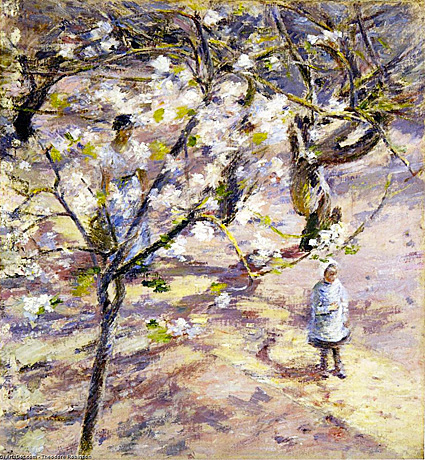 Arbres en fleur à Giverny, 1891-92, Theodore Robinson