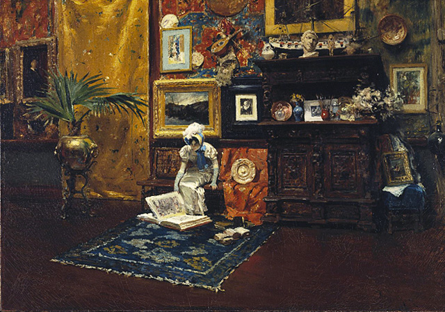 Dans l'atelier, vers 1880, William Chase