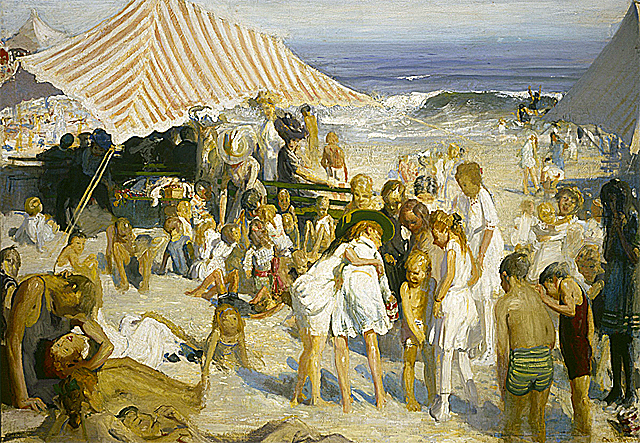 Beach at Coney Island, 1908, George Bellows