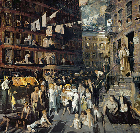 Habitantes metropolitanos (Cliff Dwellers) 1913, Georges Bellows